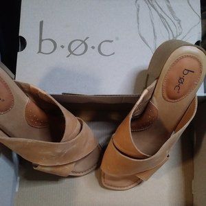 b.o.c. Leather Cross-Strap Sandals